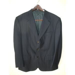 RAVAZZOLO Men's Navy Pinstripe Sport Coat Blazer ING LORO PIANA WOOL, Size 44R